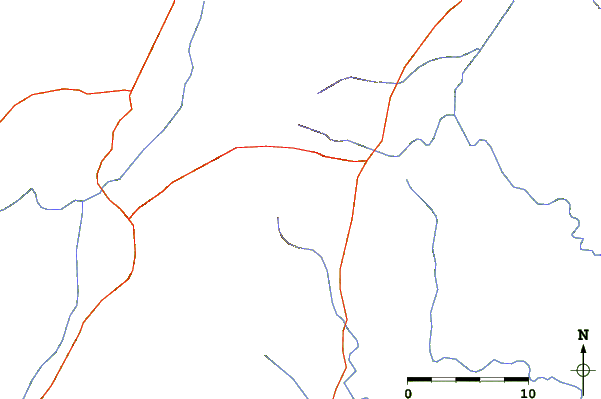 Roads and rivers around Sangpang Bum