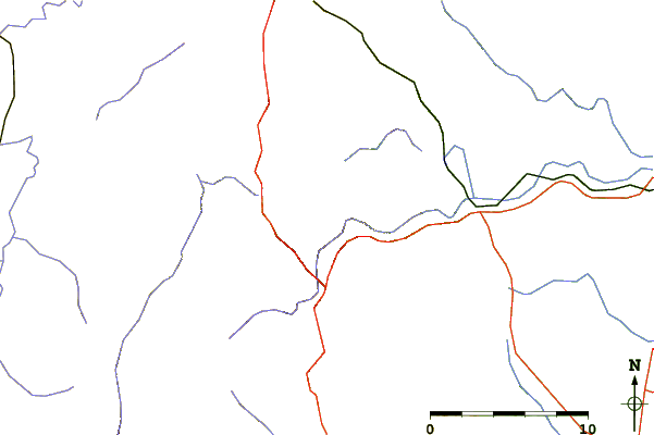 Roads and rivers around Sant Benet (Susqueda)