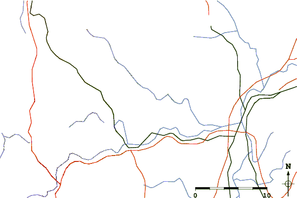 Roads and rivers around Sant Roc d'Amer