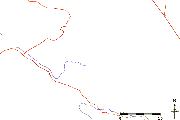 Roads and rivers around Santa Rita Peak