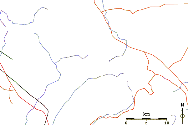 Roads and rivers around Santiago