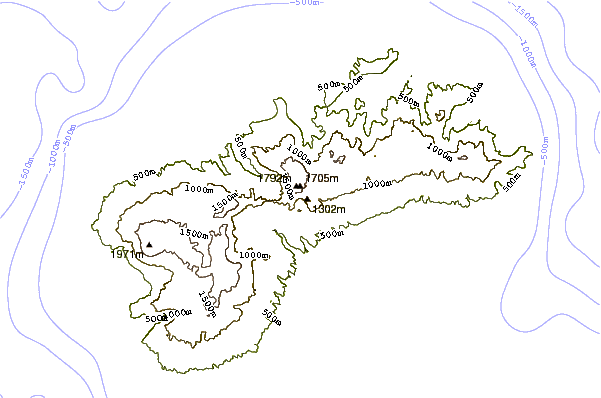 Mountain peaks around Santo Antao