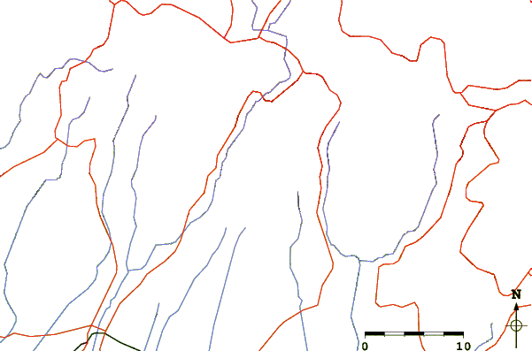 Roads and rivers around Volcán Santo Tomás