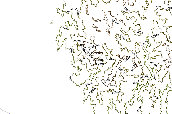 Mountain peaks around Santo Tomas