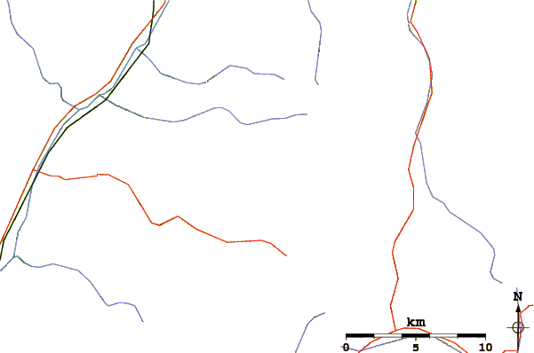 Roads and rivers around Sass Rigais