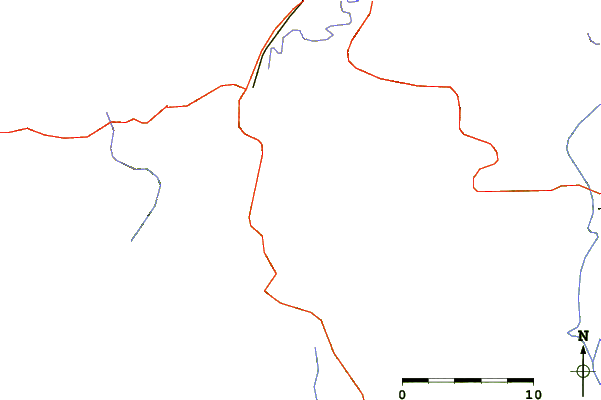 Roads and rivers around Sassafras Mountain