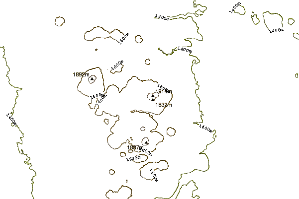 Mountain peaks around Satah Mountain