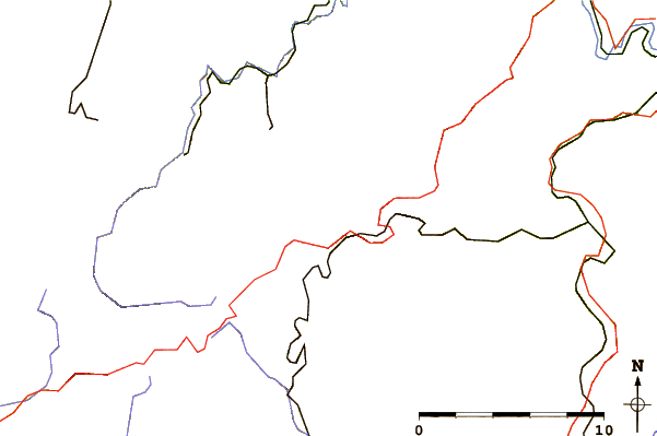 Roads and rivers around Sauhügel (Thuringian Highland)