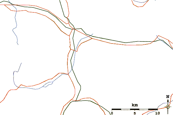 Roads and rivers around Saulakopf