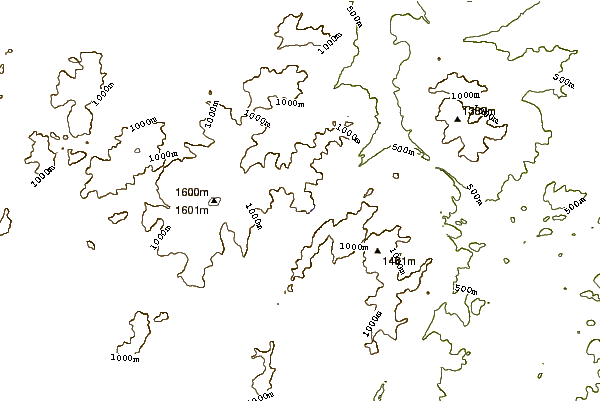 Mountain peaks around Sawteeth (New York)