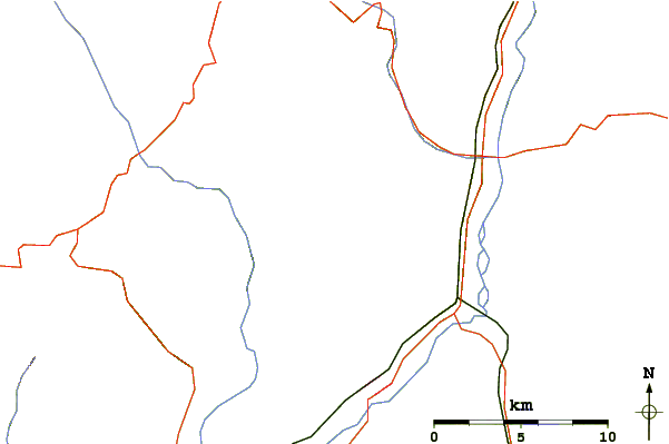 Roads and rivers around Schiara