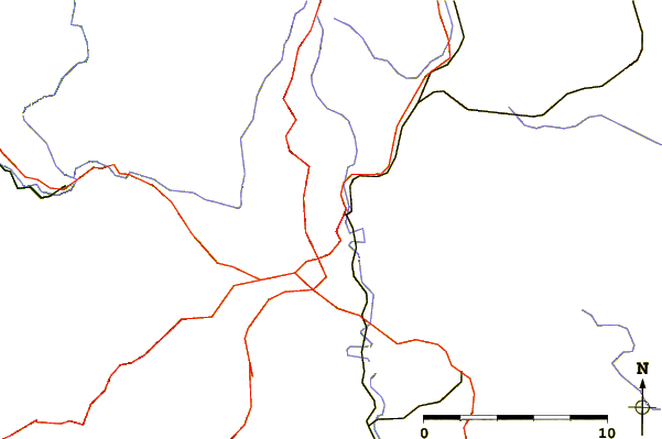 Roads and rivers around Schloßberg (Pegnitz)