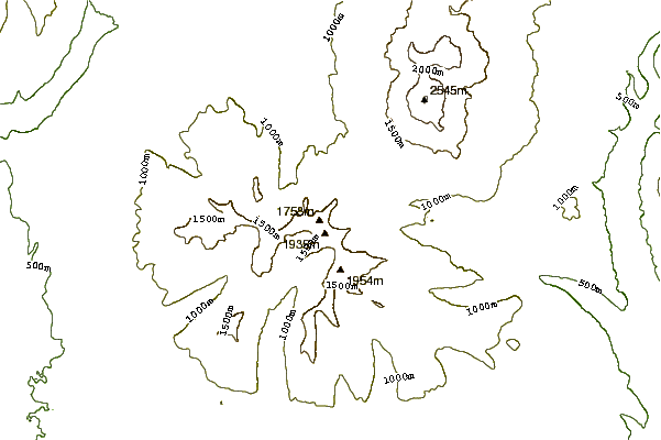 Mountain peaks around Schmidt (volcano)