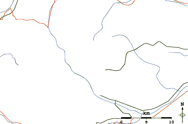 Roads and rivers around Schneeberg (Alps)