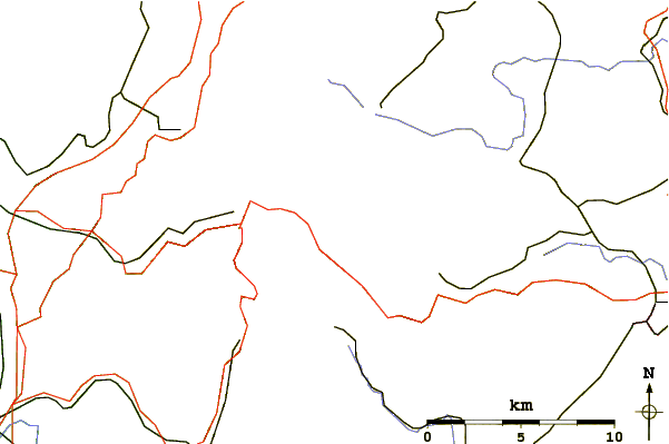 Roads and rivers around Schneeberg (Fichtelgebirge)