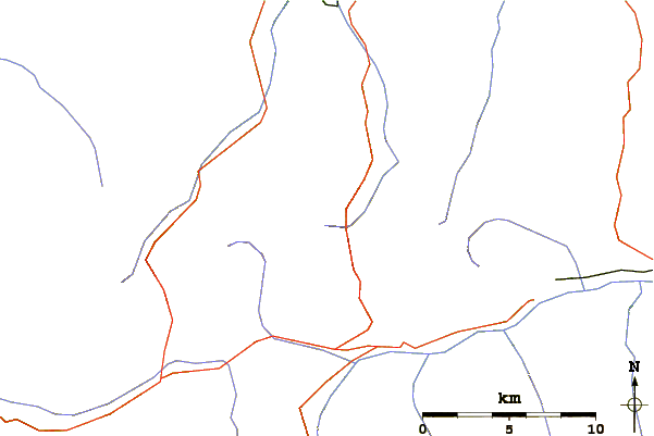 Roads and rivers around Schneegrubenspitze