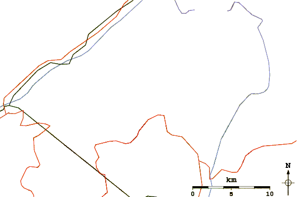 Roads and rivers around Schwarzhorn (Binntal)