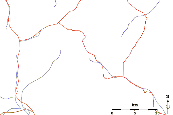 Roads and rivers around Schwemser Spitze