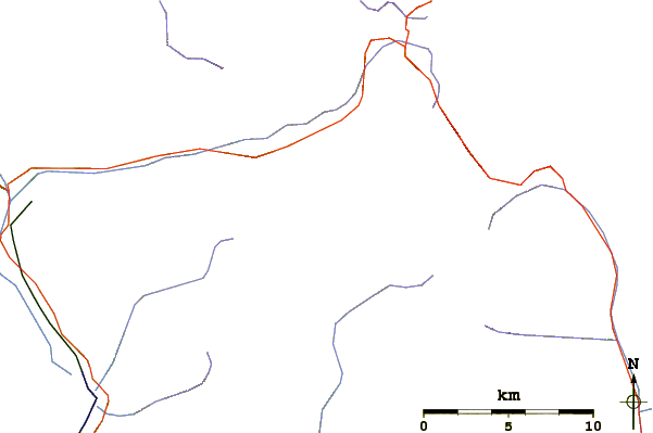 Roads and rivers around Sciora Dafora