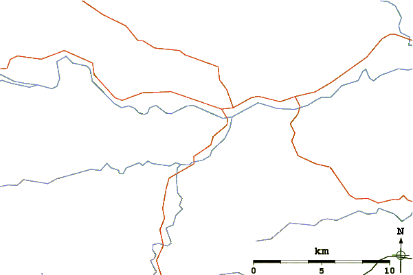 Roads and rivers around Scolty Hill