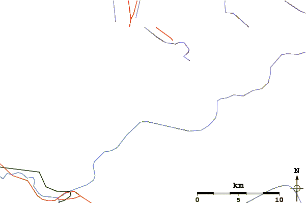 Roads and rivers around Scott Peak