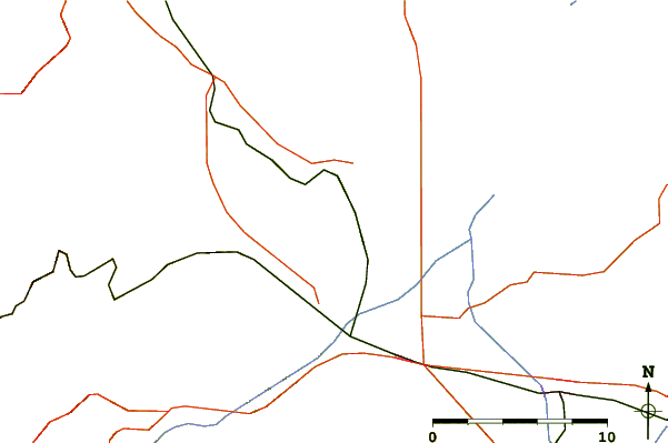 Roads and rivers around Scratchgravel Hills