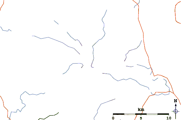 Roads and rivers around Seathwaite Fell