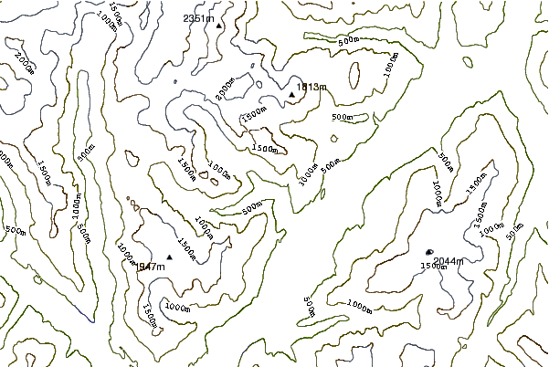 Mountain peaks around Seconed Canyon Cone