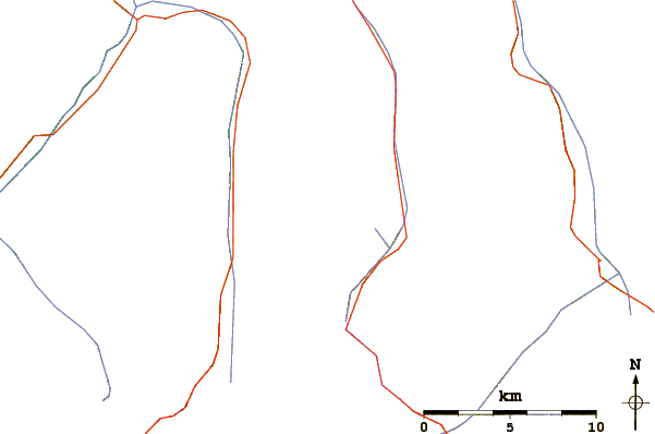 Roads and rivers around Seekogel (Ötztal Alps)