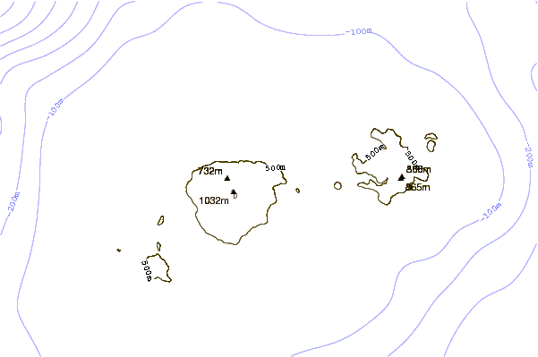 Mountain peaks around Seguam Island