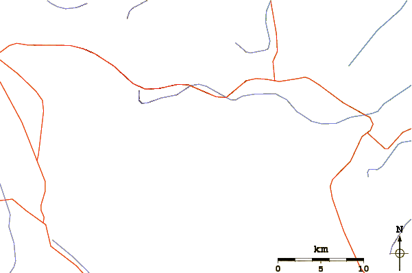 Roads and rivers around Mt Seh Konj