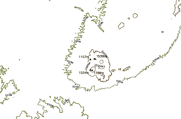 Mountain peaks around Sempu