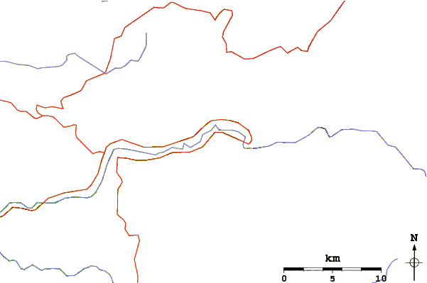 Roads and rivers around Sentinel Rock