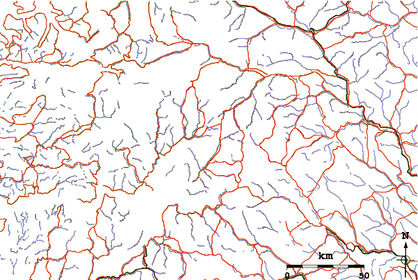 Roads and rivers around Sentraltind