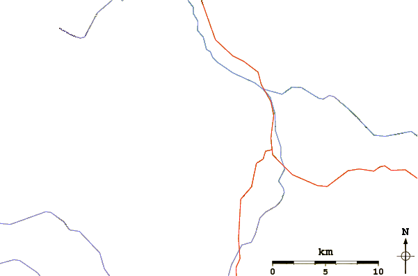 Roads and rivers around Sepulcher Mountain