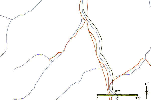 Roads and rivers around Serles