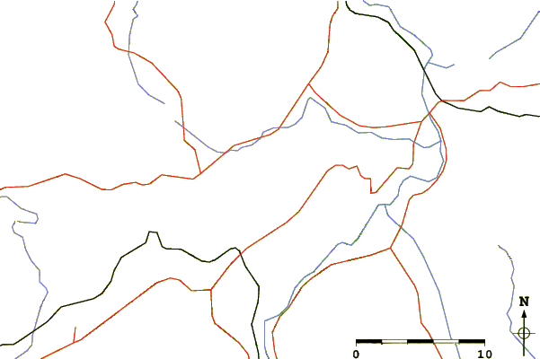 Roads and rivers around Serra de Cavalls