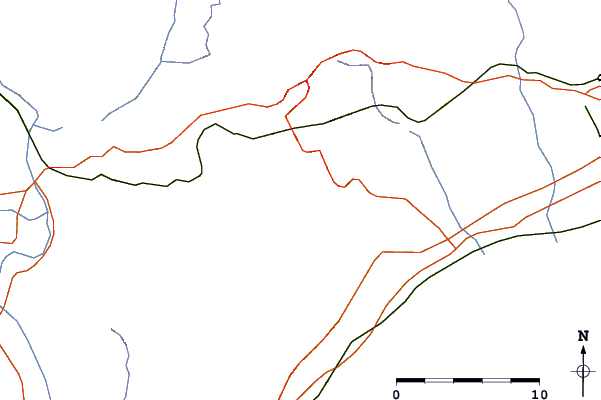 Roads and rivers around Serra de Llaberia