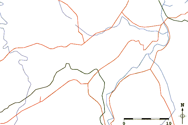 Roads and rivers around Serra de Pàndols