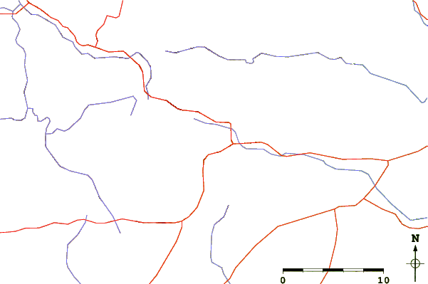 Roads and rivers around Serra de Vallivana