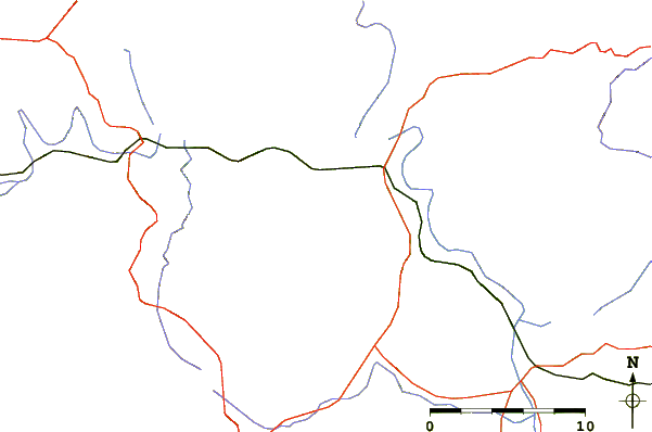 Roads and rivers around Serra de la Fatarella