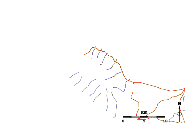 Roads and rivers around Sete Cidades