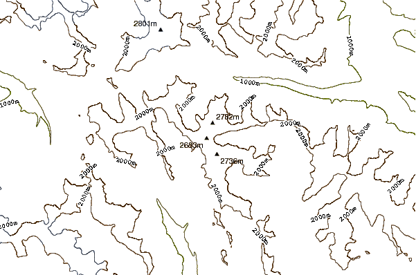 Mountain peaks around Seven Fingered Jack