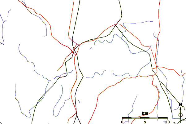 Roads and rivers around Seven Sisters (Massachusetts)