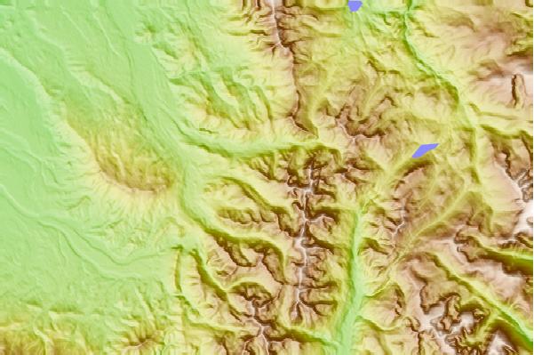 Surf breaks located close to Seven Utes Mountain (Never Summer Range)