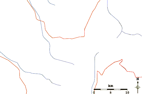 Roads and rivers around Seven Utes Mountain (Never Summer Range)