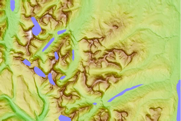 Surf breaks located close to Seward Mountain (Montana)