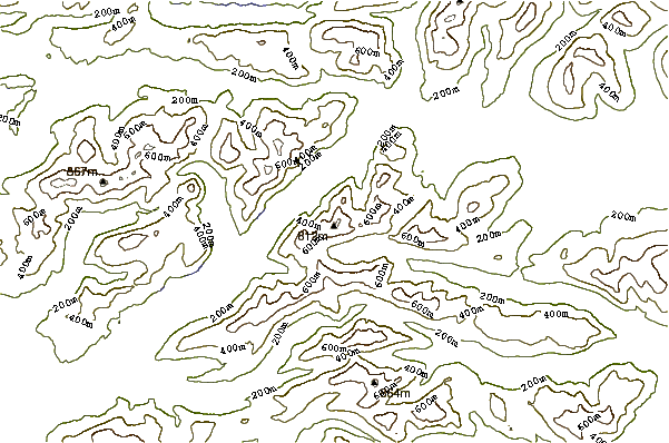 Mountain peaks around Sgurr Ghiubhsachain