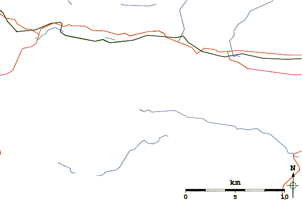 Roads and rivers around Sgurr Ghiubhsachain