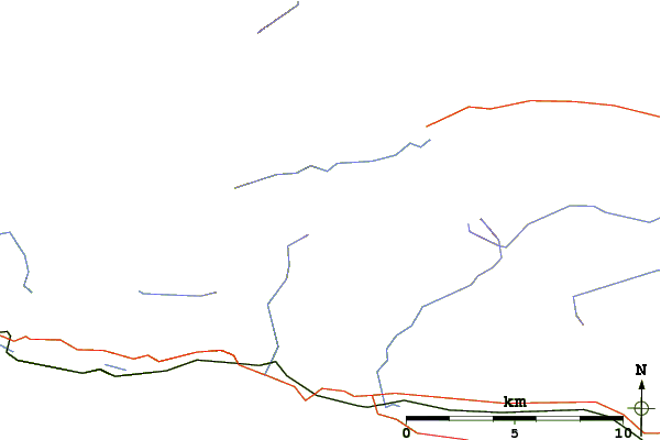 Roads and rivers around Sgurr Thuilm